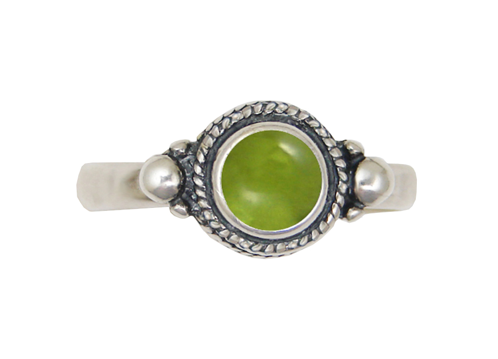 Sterling Silver Ring With Peridot Size 9
